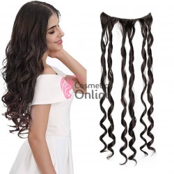 Extensie de par cu 3 Clips On delux simpla ondulata de 51 cm, Brunet Natural 39627
